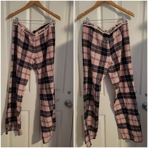 JUICY COUTURE PINK/BLK PLAID PAJAMA SLEEP PANTS M